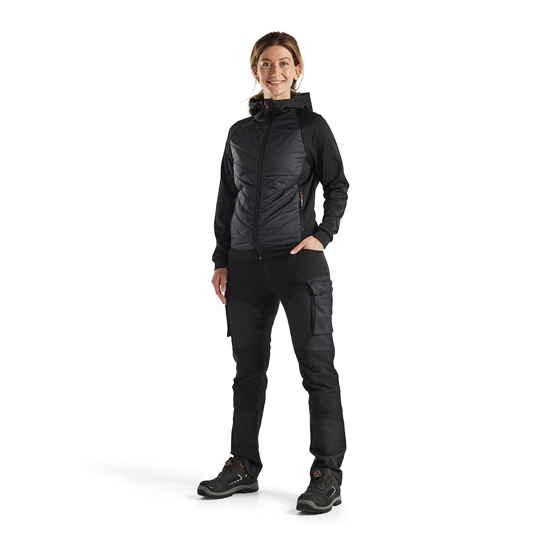 Blaklader Women's Hybrid Sweater 3464 #colour_black-red