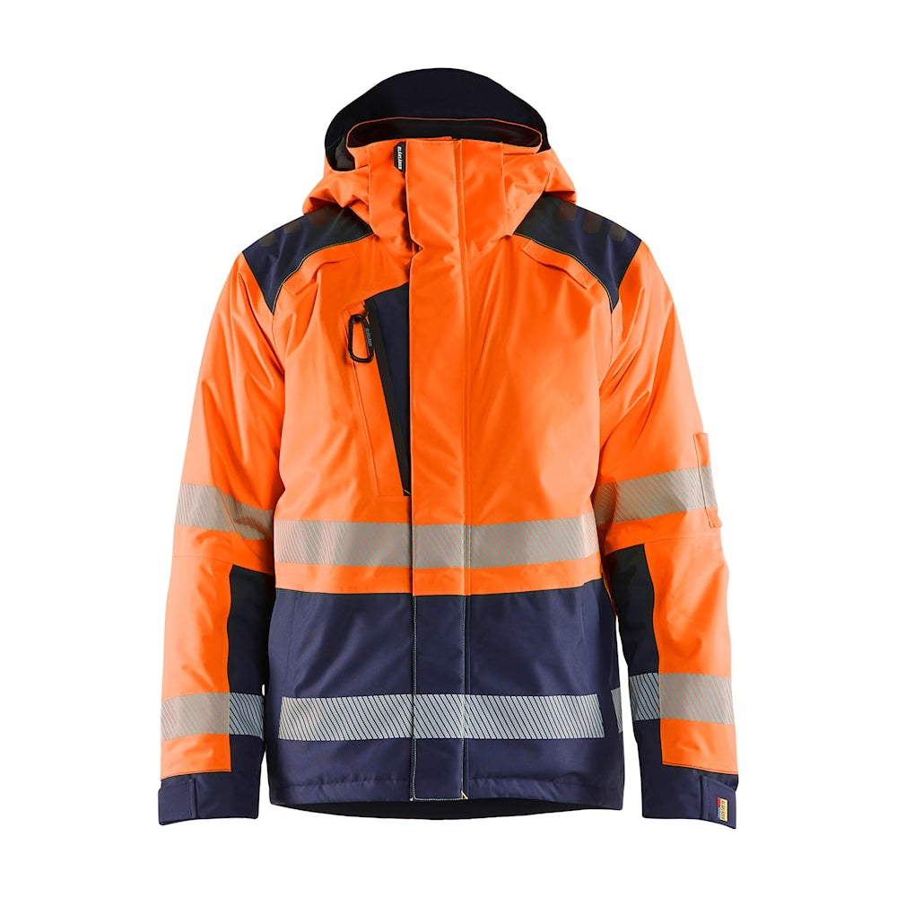 Blaklader Winter Jacket Hi-Vis 4455 #colour_orange-navy-blue