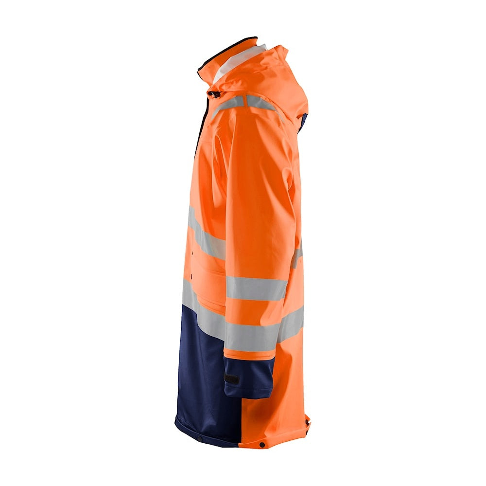 Blaklader Rain Coat Hi-Vis Level 3 4326 #colour_orange-navy-blue
