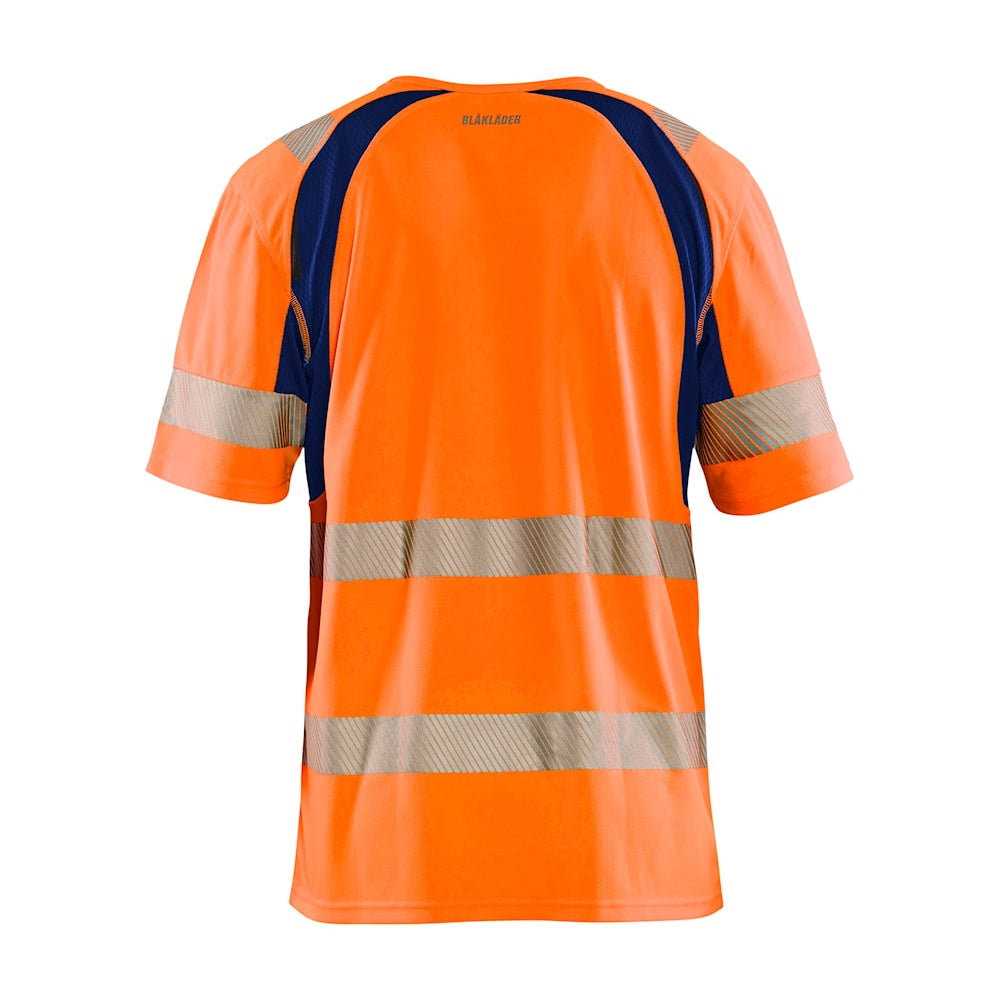 Blaklader Uv Hi-Vis T-Shirt 3397 #colour_orange-navy-blue