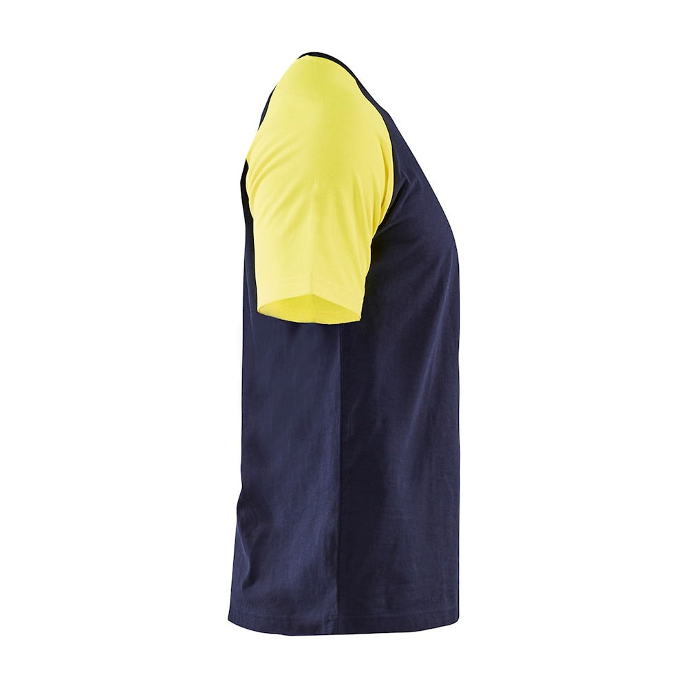 Blaklader T-Shirt 3515 #colour_navy-blue-hi-vis-yellow