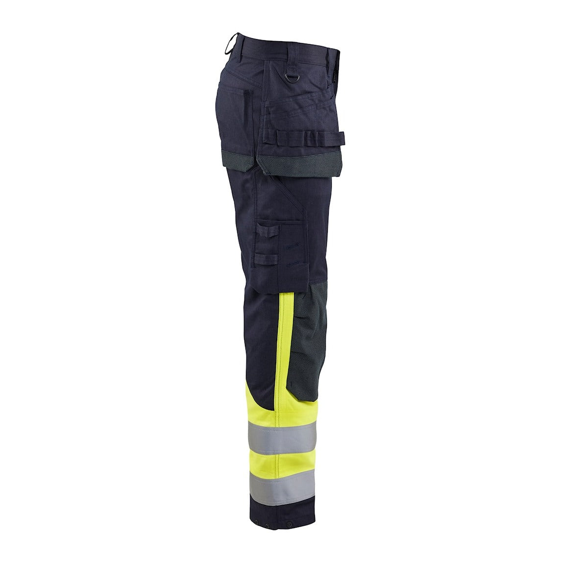 Blaklader Multinorm Inherent Trousers 1489 #colour_navy-blue-hi-vis-yellow
