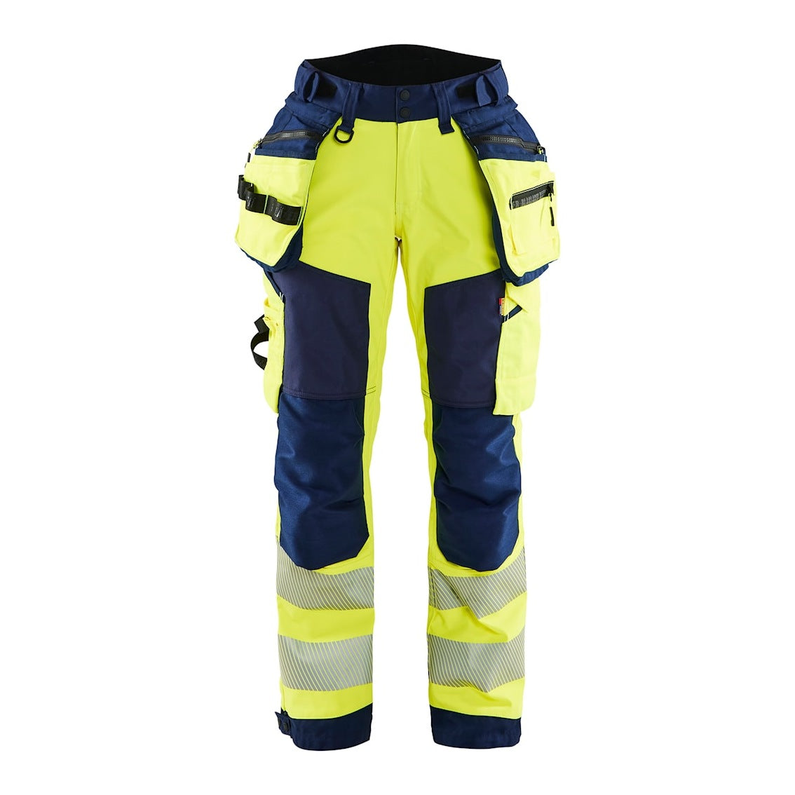 Blaklader Softshell Hi-Vis Trousers Women 7118 #colour_hi-vis-yellow-navy-blue