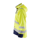 Blaklader Rain Jacket Hi-Vis Level 2 4302 #colour_hi-vis-yellow-navy-blue