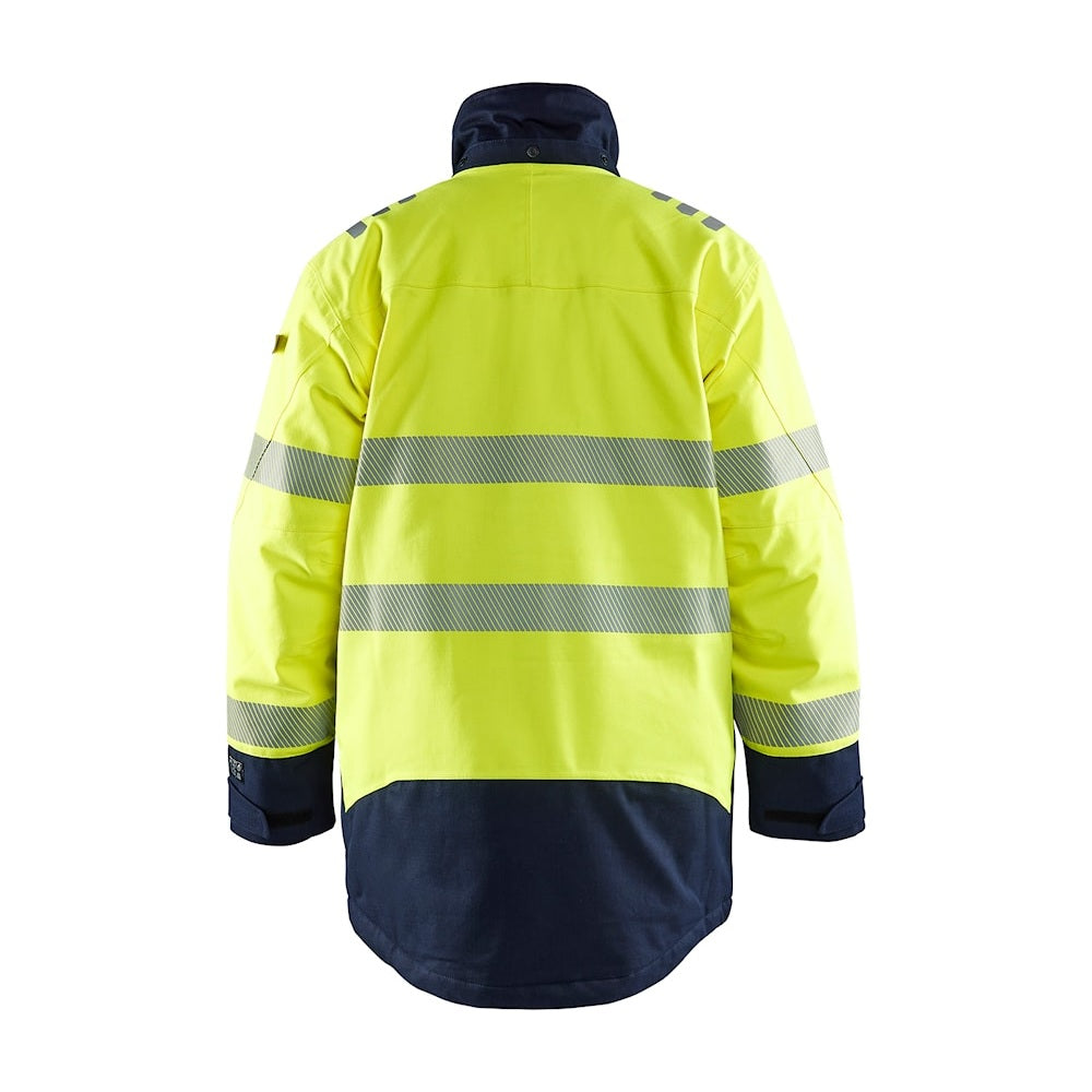 Blaklader Multinorm Winter Parka 4527 #colour_hi-vis-yellow-navy-blue