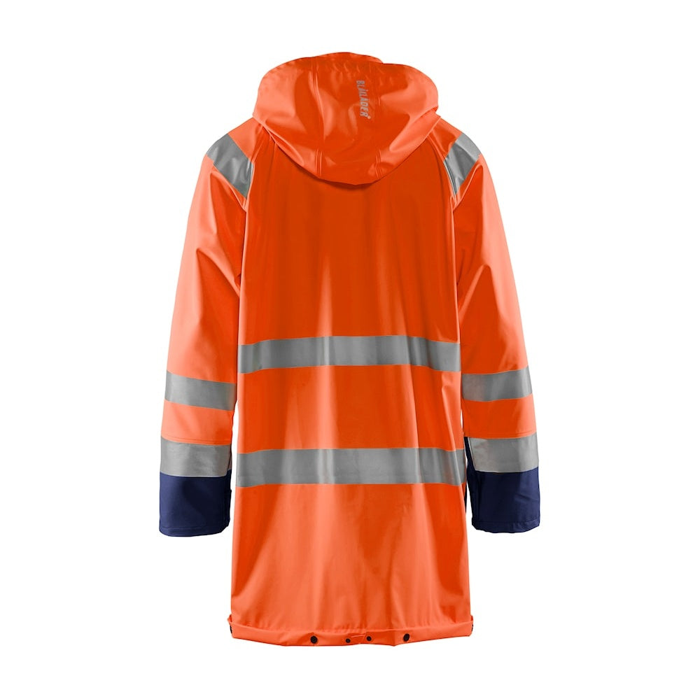 Blaklader Rain Jacket Hi-Vis Level 1 4324 #colour_orange-navy-blue