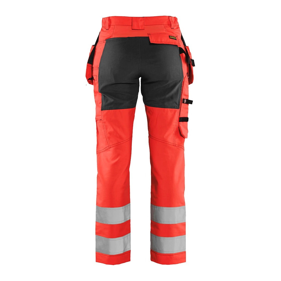 Blaklader Women's Hi-Vis Trousers with Stretch 7163 #colour_red-hi-vis-black
