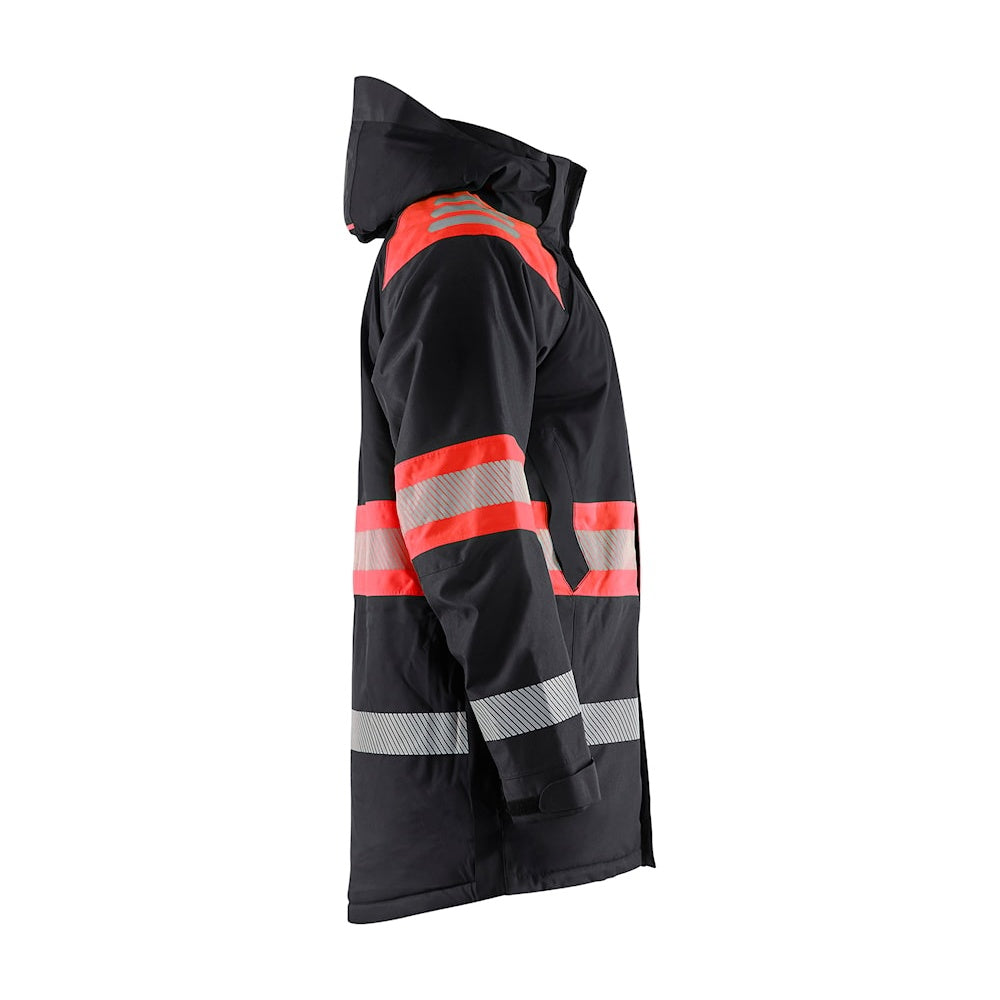 Blaklader Winter Parka Hi-Vis 4485 #colour_black-red-hi-vis
