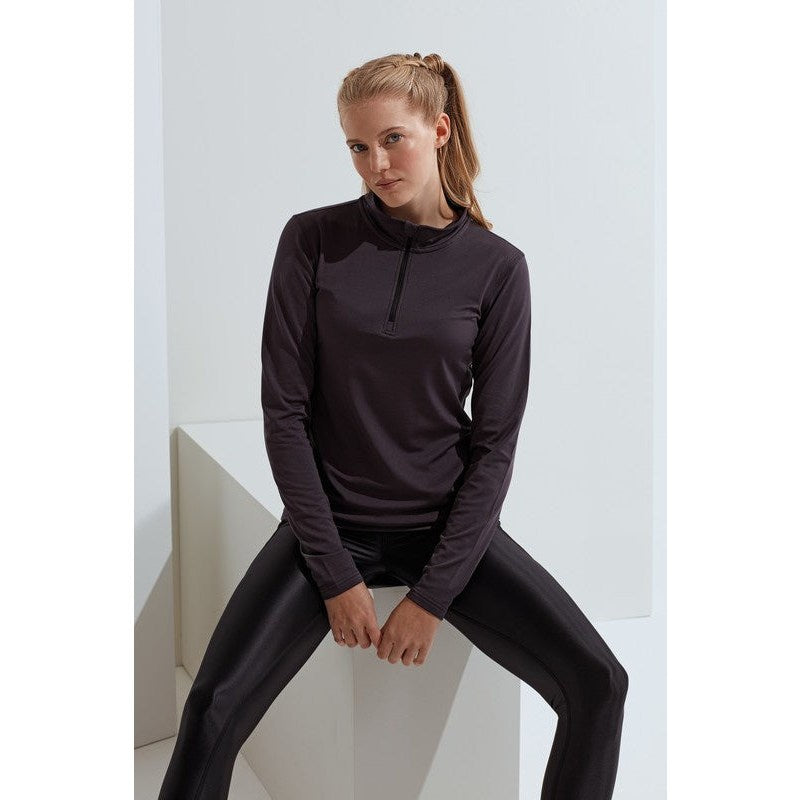 Women's TriDri® Recycled Long Sleeve Brushed Back ¼ Zip Top