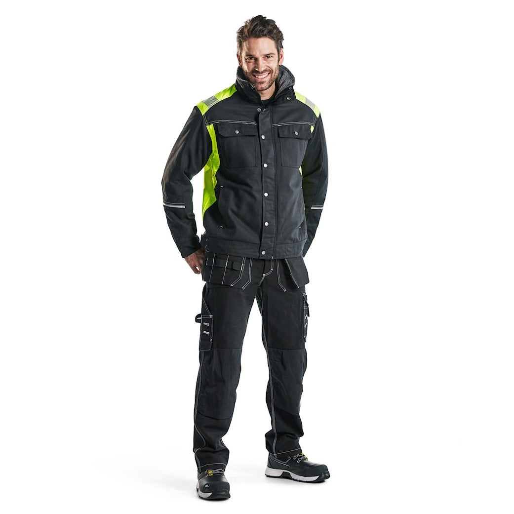 Blaklader Winter Jacket 4915 #colour_black-hi-vis-yellow