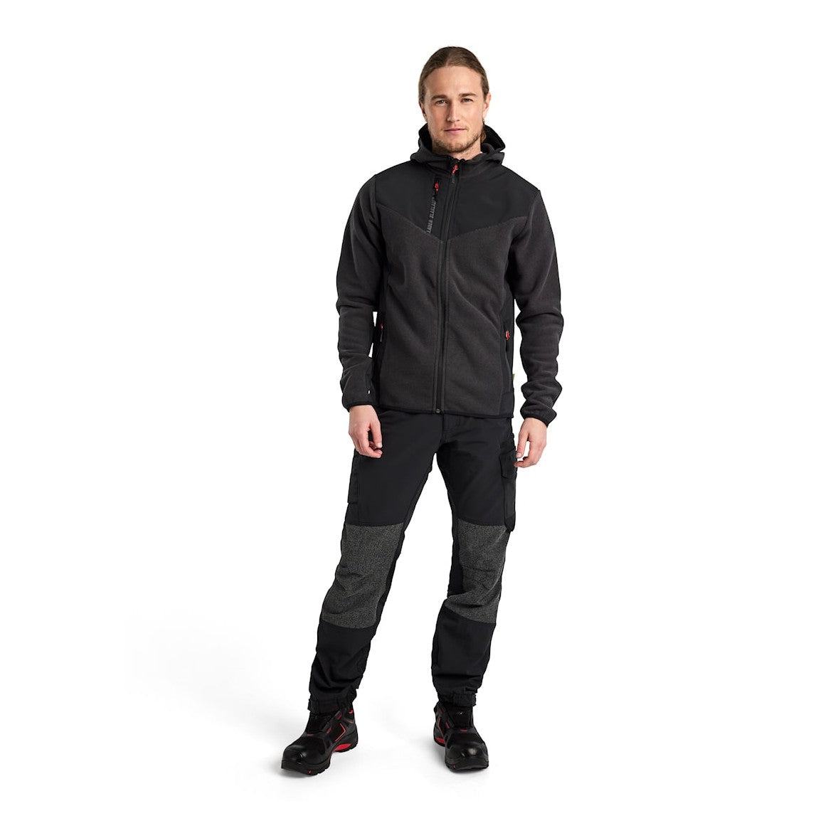 Blaklader Knitted Jacket with Softshell 5940 #colour_dark-grey-black