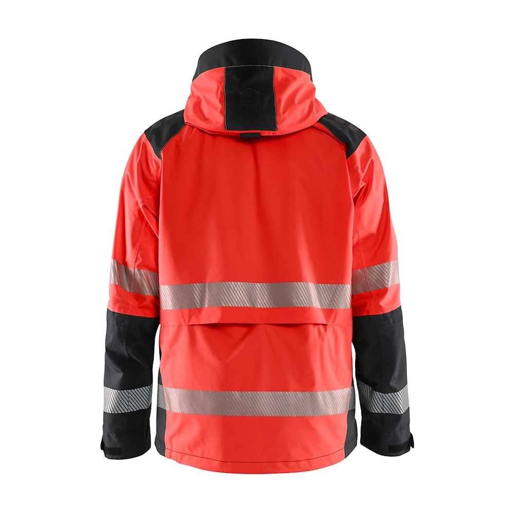 Blaklader Shell Jacket Hi-Vis 4435 #colour_red-hi-vis-black