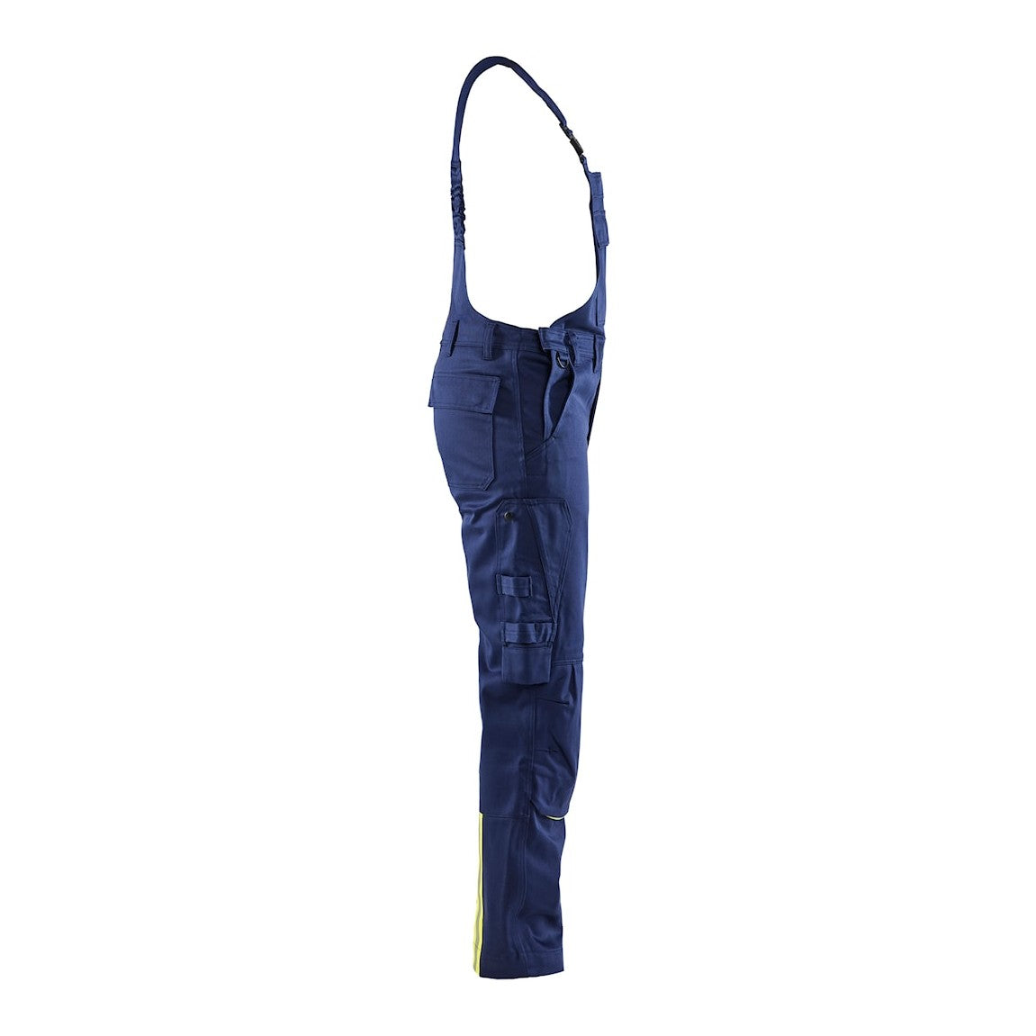 Blaklader Welding Bib Trousers 2601 #colour_navy-blue-hi-vis-yellow