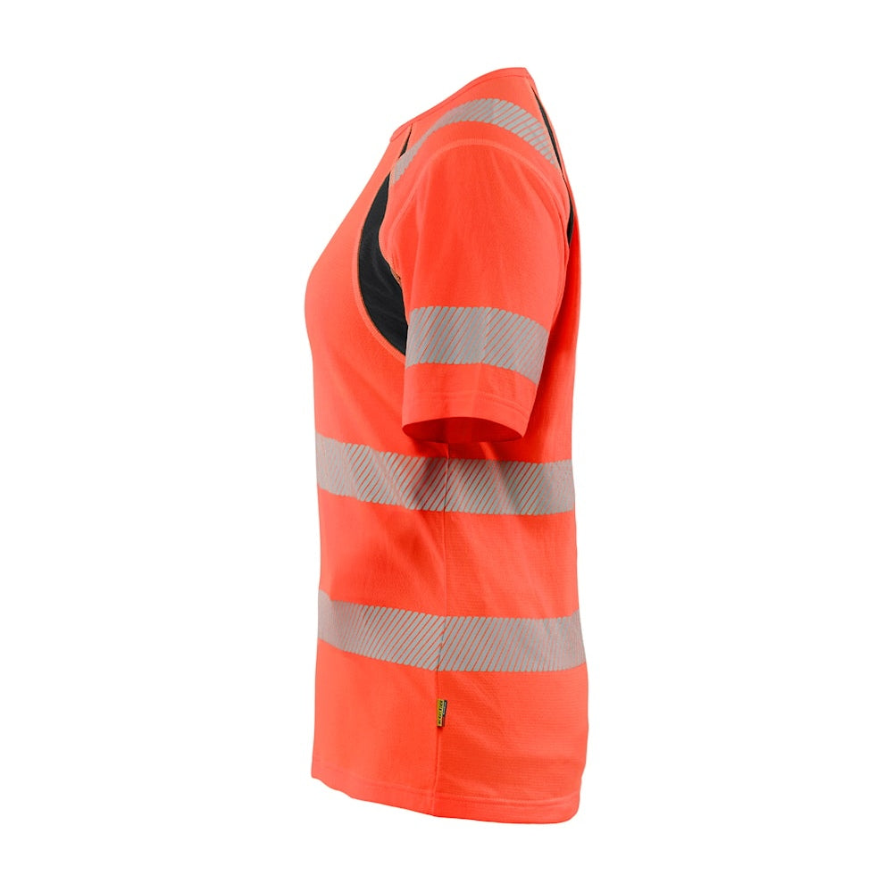 Blaklader T-Shirt Hi-Vis Women 3503 #colour_red-hi-vis-black