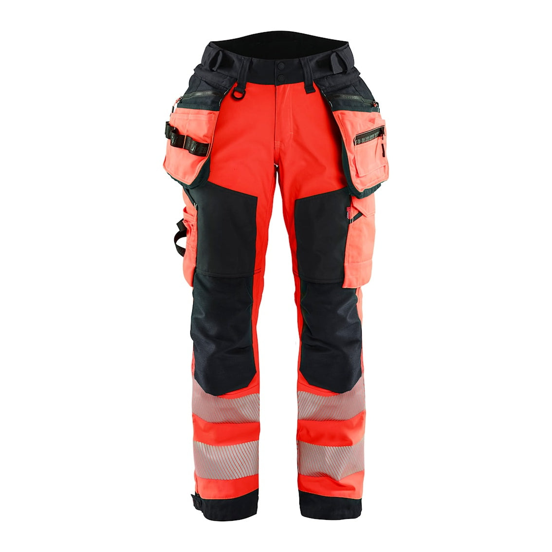 Blaklader Softshell Hi-Vis Trousers Women 7118 #colour_red-hi-vis-black