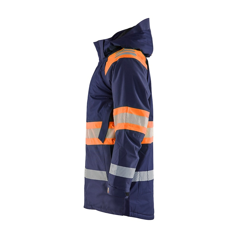Blaklader Winter Parka Hi-Vis 4485 #colour_navy-blue-orange