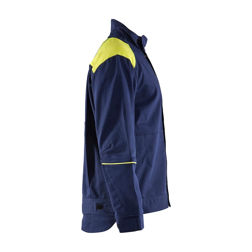 Blaklader Welding Jacket 4801 #colour_navy-blue-hi-vis-yellow