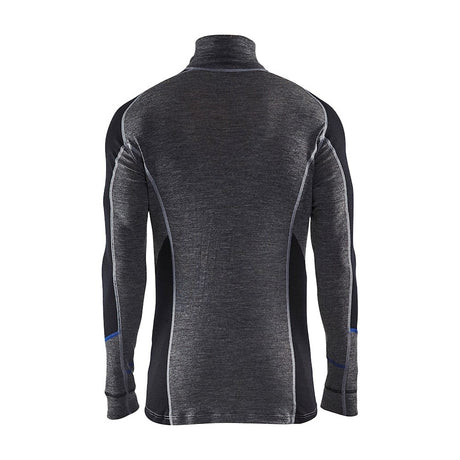 Blaklader Underwear Zip-Neck Top Warm 100% Merino 4899 #colour_mid-grey-black