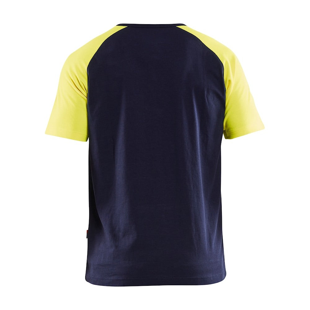 Blaklader T-Shirt 3515 #colour_navy-blue-hi-vis-yellow