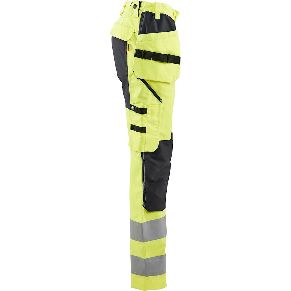 Blaklader Women's Hi-Vis Trousers with Stretch 7163 #colour_hi-vis-yellow-black