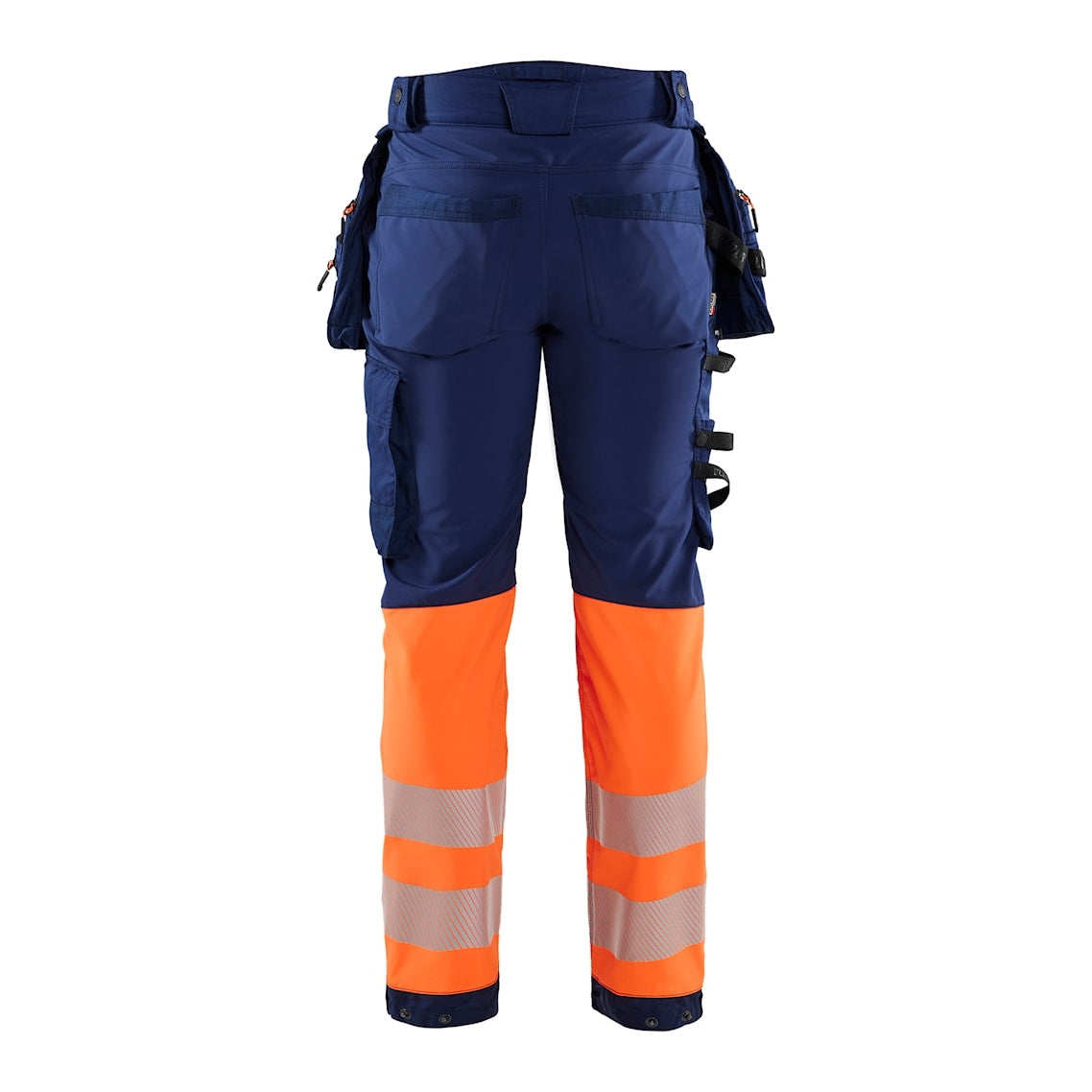 Blaklader Softshell Hi-Vis Trousers 1821 #colour_navy-blue-orange