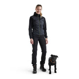 Blaklader Women's Hybrid Sweater 3464 #colour_black-hi-vis-yellow