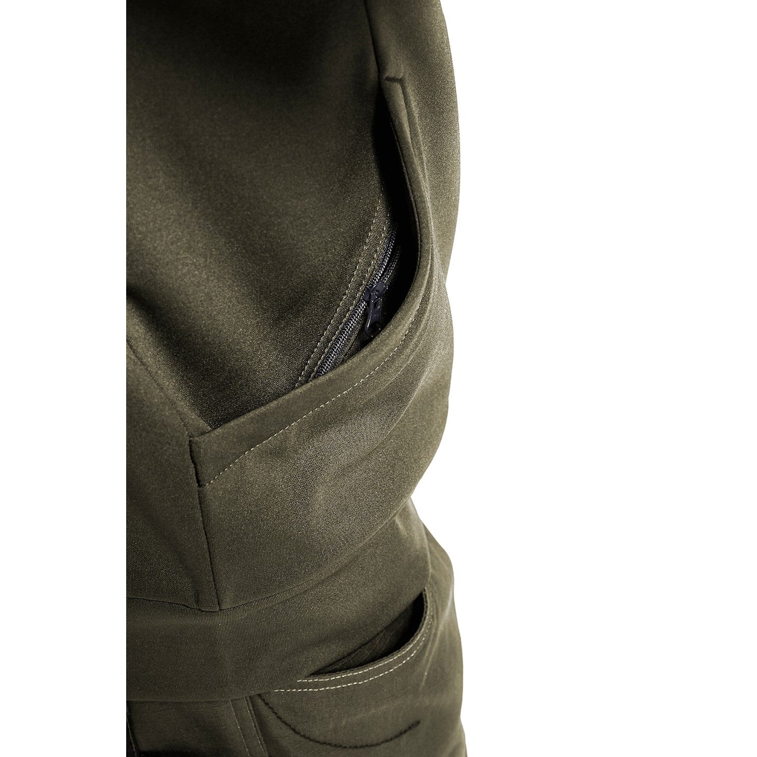 Blaklader Sweatshirt with Full Zip 3362 #colour_dark-olive-green-black