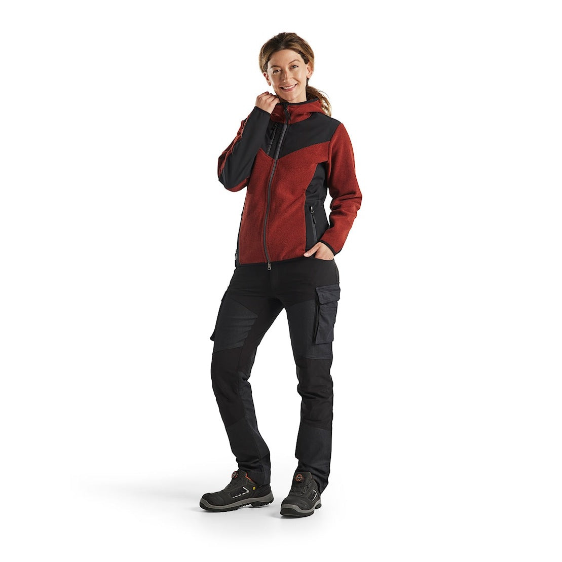 Blaklader Knitted Women's Jacket 5941 #colour_burned-red-black