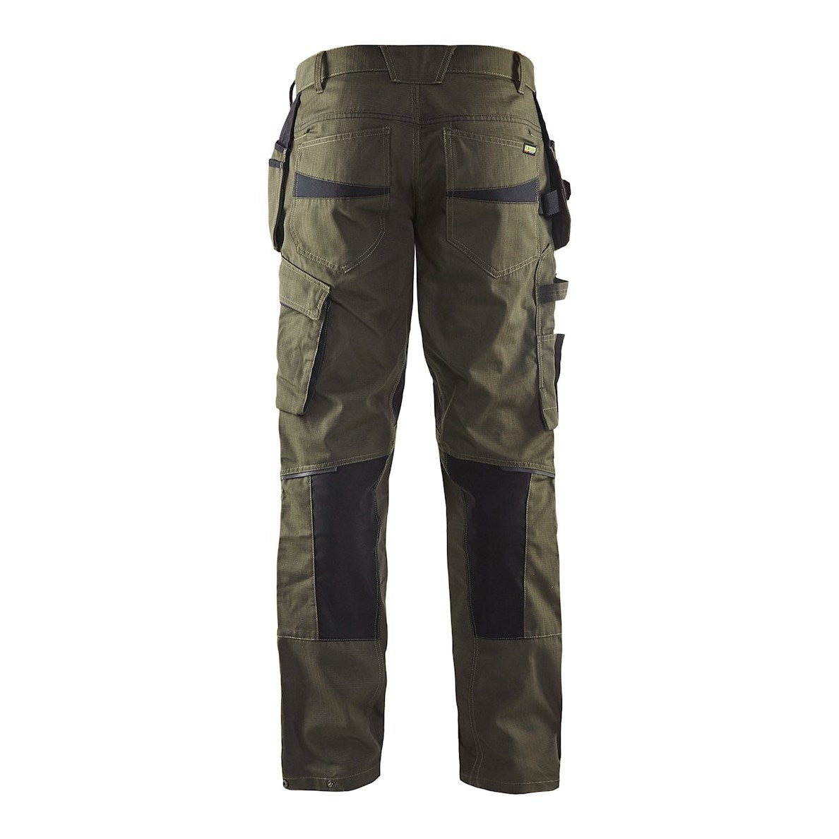 Blaklader Service Trousers with Stretch And Nail Pockets 1496 #colour_dark-olive-green-black