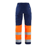 Blaklader Women's Hi-Vis Trousers with Stretch 7161 #colour_navy-blue-orange