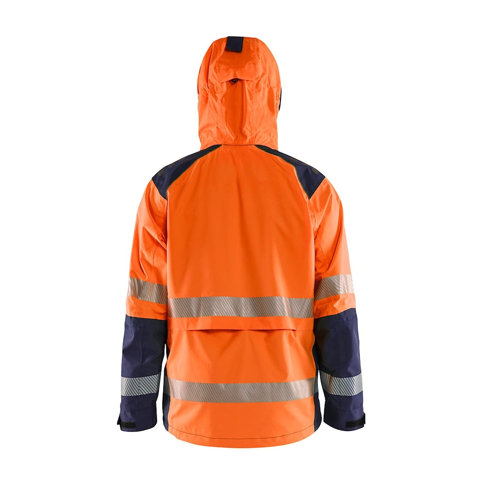 Blaklader Shell Jacket Hi-Vis 4435 #colour_orange-navy-blue