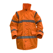 Sealey Hi-Vis Orange Motorway Jacket with Quilted Lining - Large