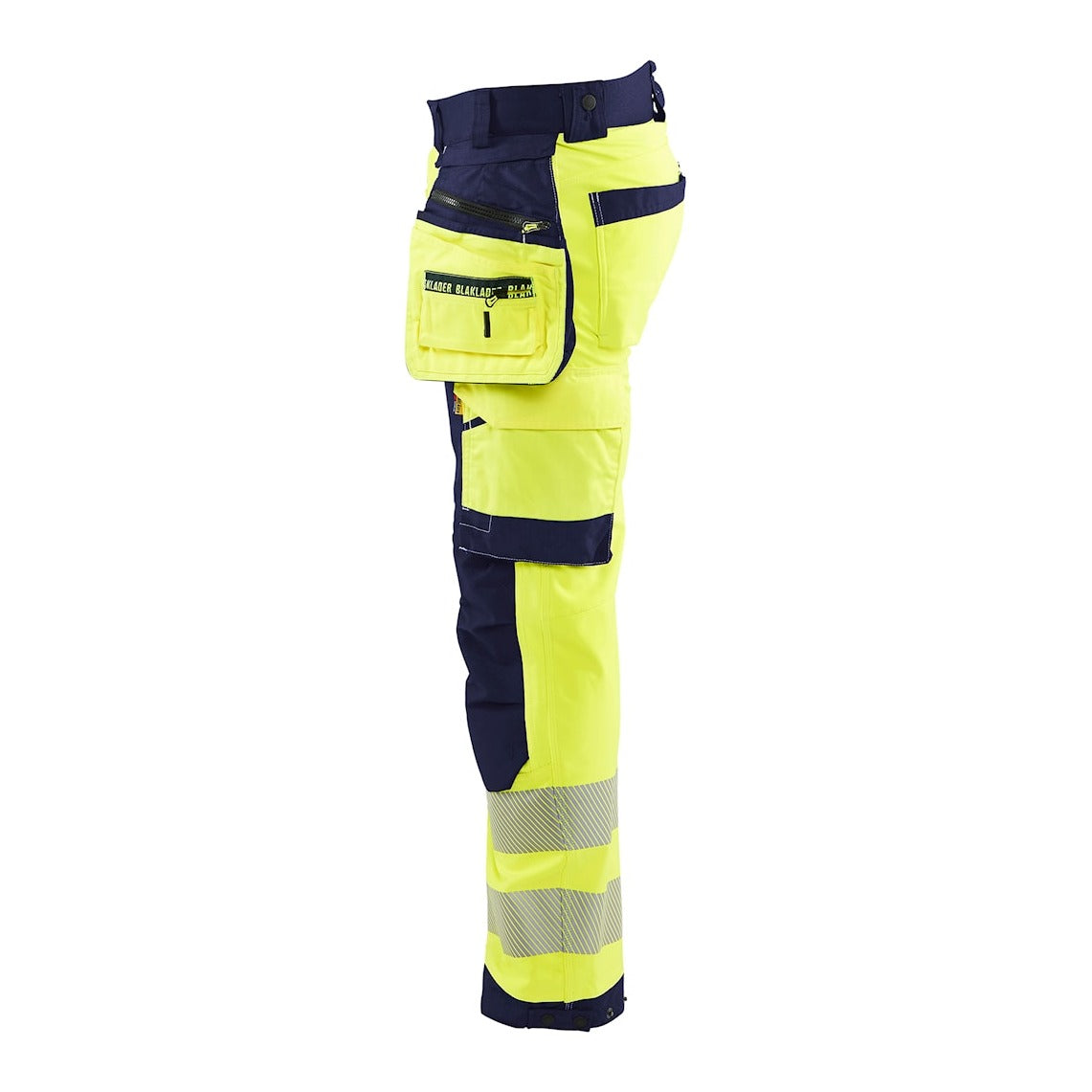 Blaklader Softshell Hi-Vis Trousers 1820 #colour_hi-vis-yellow-navy-blue