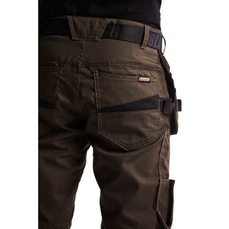 Blaklader Service Shorts with Nailpockets 1494 #colour_dark-olive-green-black