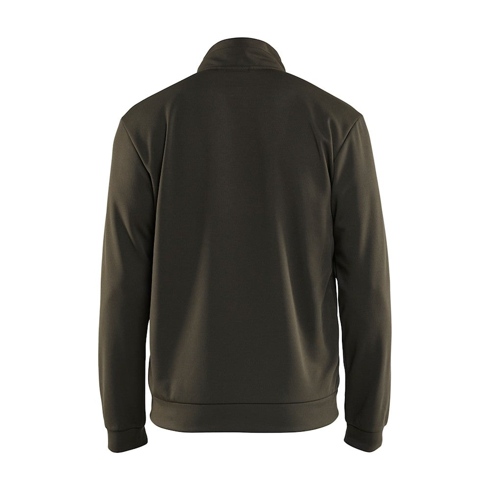 Blaklader Sweatshirt with Full Zip 3362 #colour_dark-olive-green-black