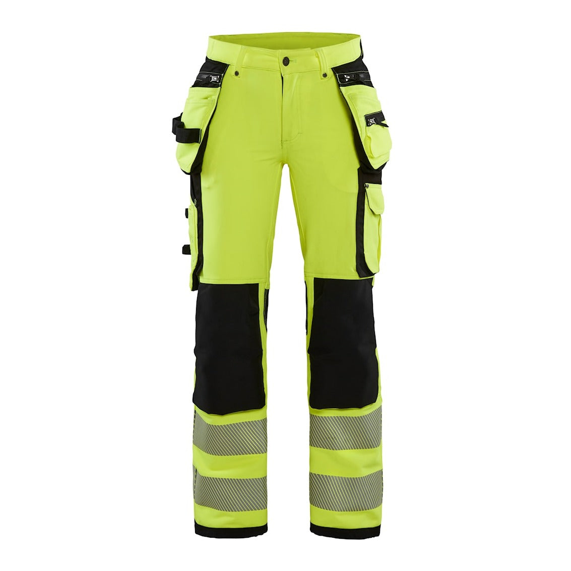 Blaklader Women's 4-Way-Stretch Hi-Vis Trousers 7197 #colour_hi-vis-yellow-black