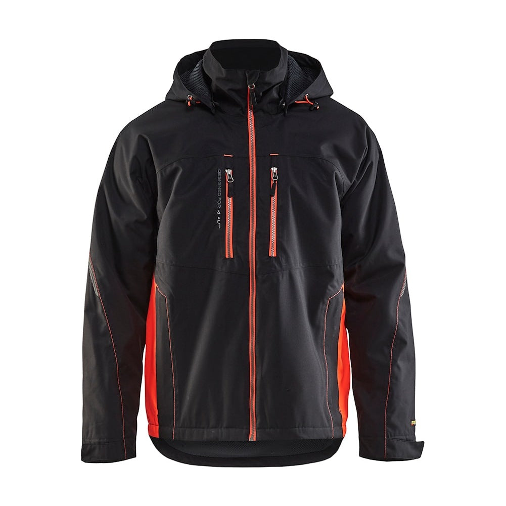 Blaklader Lightweight Lined Functional Jacket 4890 #colour_black-red-hi-vis