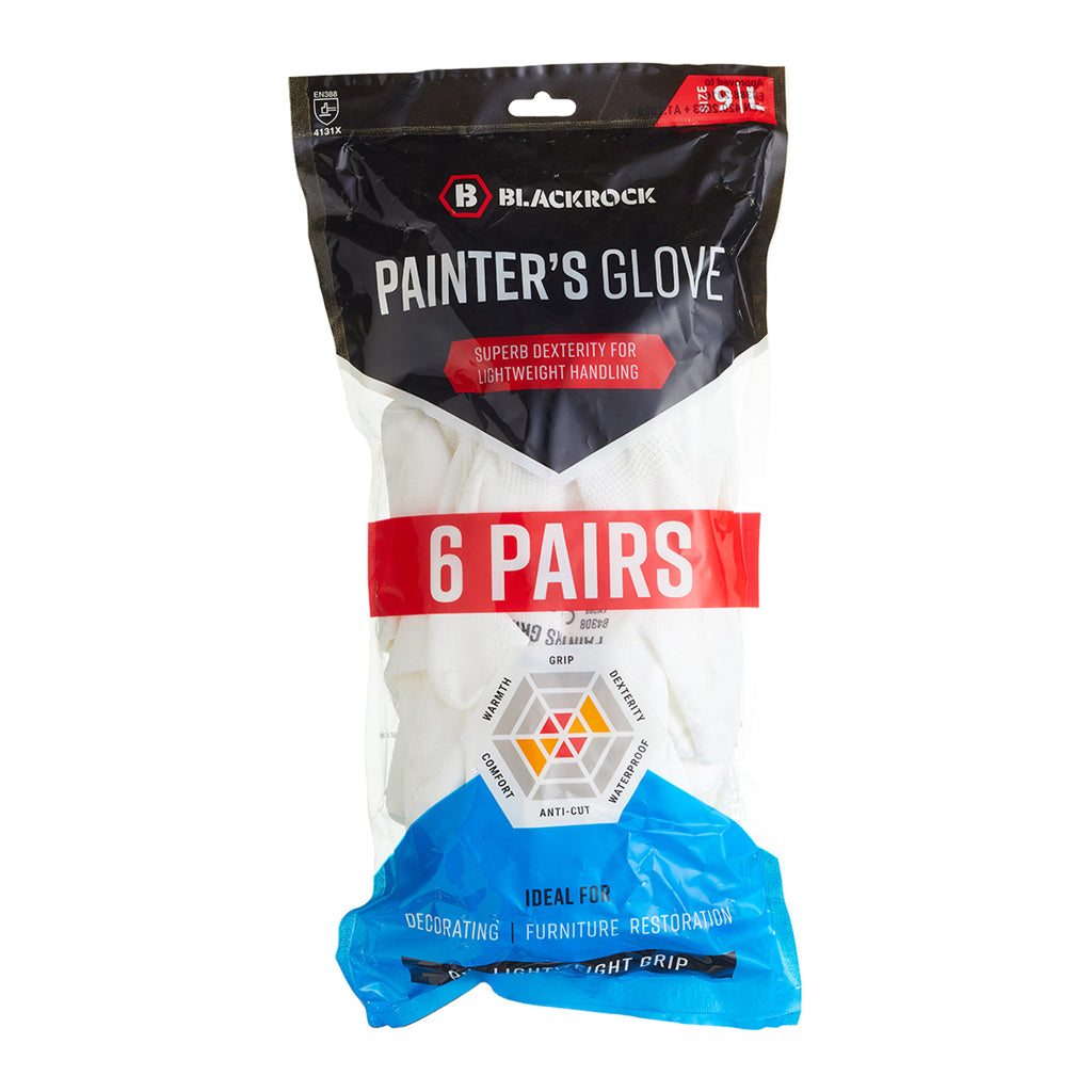Blackrock Painter's Lightweight PU Gripper Gloves Pack 6 Pairs