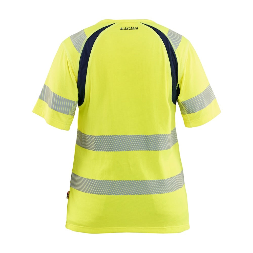 Blaklader T-Shirt Hi-Vis Women 3503 #colour_hi-vis-yellow-navy-blue