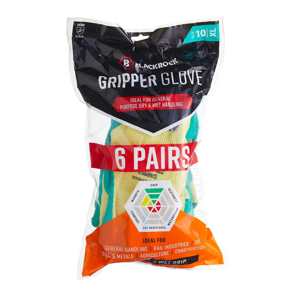 Blackrock Gripper Gloves Pack 6 Pairs