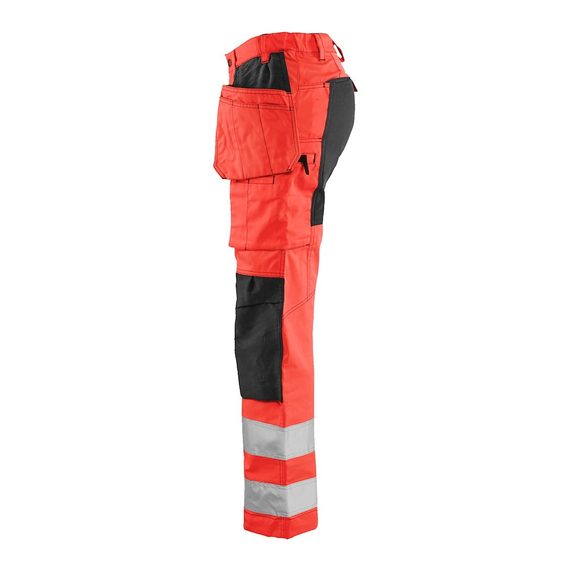 Blaklader Women's Hi-Vis Trousers with Stretch 7163 #colour_red-hi-vis-black