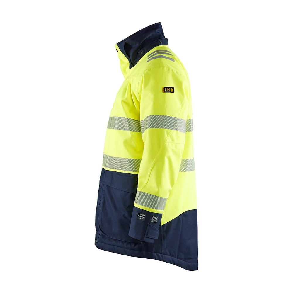 Blaklader Multinorm Winter Parka 4527 #colour_hi-vis-yellow-navy-blue
