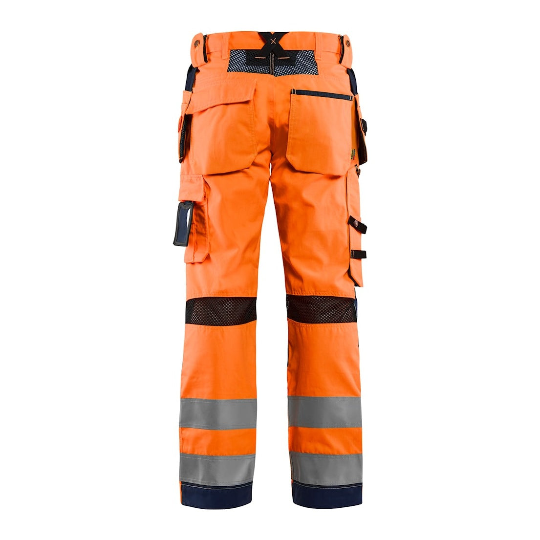 Blaklader Ventilated Hi-Vis Trousers 1565 #colour_orange-navy-blue