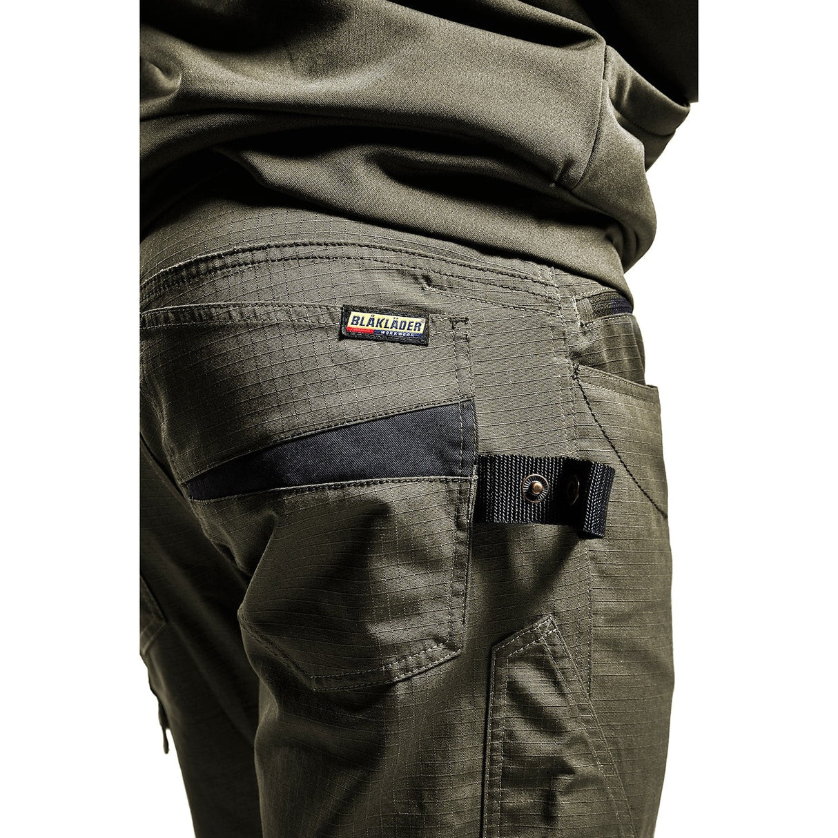 Blaklader Service Trousers with Stretch 1495 #colour_dark-olive-green-black