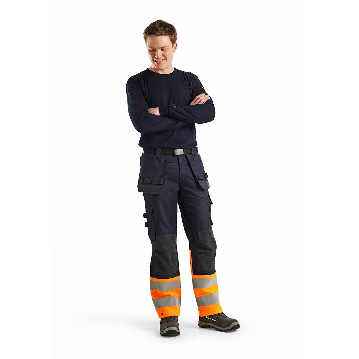 Blaklader Multinorm Inherent Trousers 1489 #colour_navy-blue-orange
