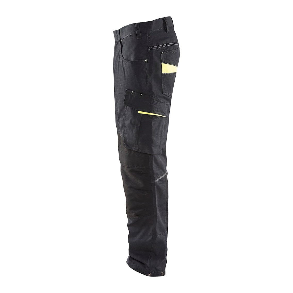 Blaklader Service Trousers with Stretch 1495 #colour_black-hi-vis-yellow