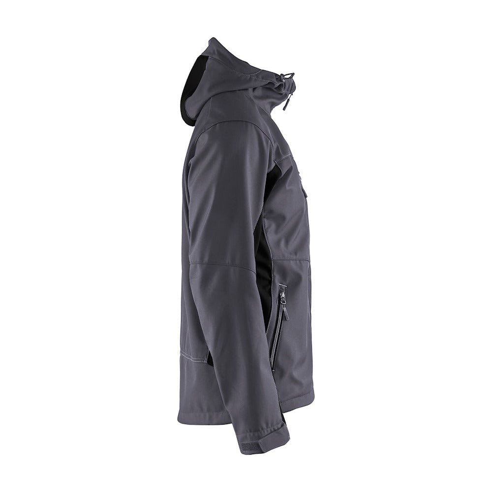 Blaklader Softshell Jacket with Hood 4753 #colour_mid-grey-black