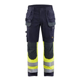 Blaklader Multinorm Inherent Trousers 1489 #colour_navy-blue-hi-vis-yellow