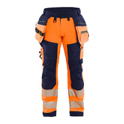 Blaklader Softshell Hi-Vis Trousers 1820 #colour_orange-navy-blue
