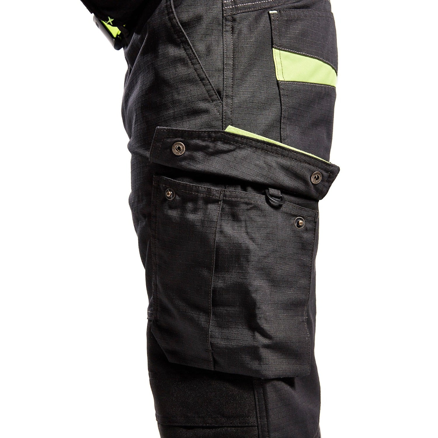Blaklader Service Trousers with Stretch 1495 #colour_black-hi-vis-yellow